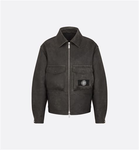 Veste DIOR AND STONE ISLAND Cuir d'agneau nappa noir 